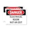 Signmission Electrical Room Not An Exit Danger Sign, Vinyl Decal, 10in W x 7in L, 2PK OS-2PACK-DS-D-710-L-2146 - alternate 1